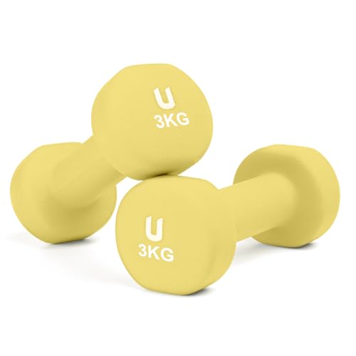 unycos - Neopren Hanteln【2er-Sets, 3 kg】Runde Kurzhanteln,...
