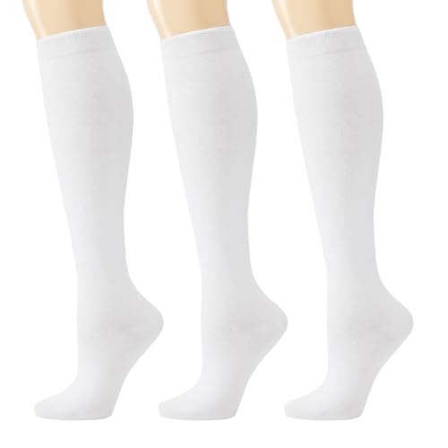J-BOX Women's Cotton Knee High Socks Outdoor Sport Athletic Socks(3/5 pairs)