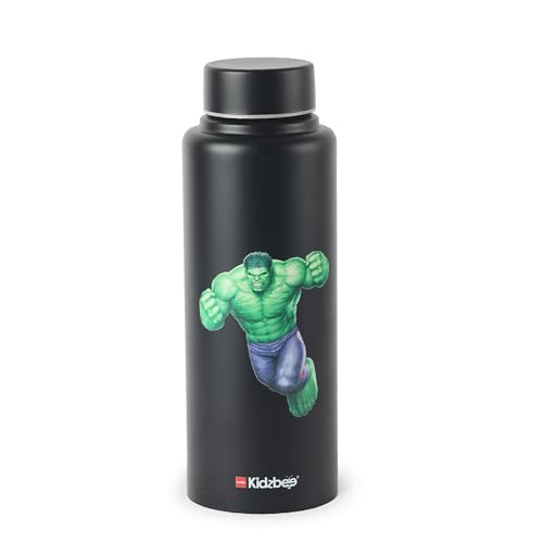Image of CELLO Kidzbee Vortex Single Wall Steel Water Bottle For Kids 700 ml | 3D Touch & Feel Hulk Design, Fridge Safe Spill Proof & Leak Proof Stainless Steel Water Bottle For School Kids, Travel & Picnic
