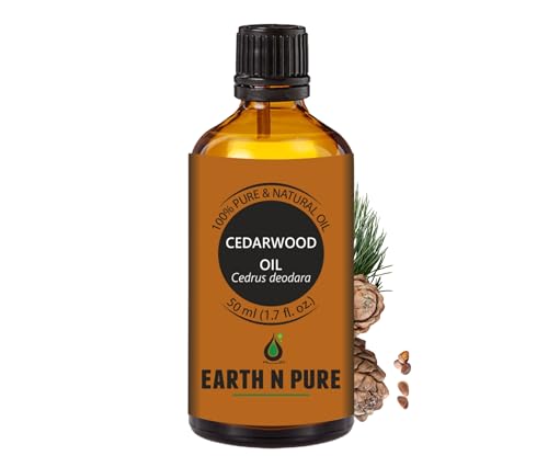 Image of Earth N Pure Cedarwood Essential Oil | Steam Distilled | Pure & Undiluted | Supports Scalp Balance & Healthy-Looking Hair | Vegan & Cruelty-Free | 50ml