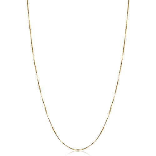 Kooljewelry 14k Yellow Gold Venetian Box Chain Necklace For Women (0.7 mm, 18 inch)