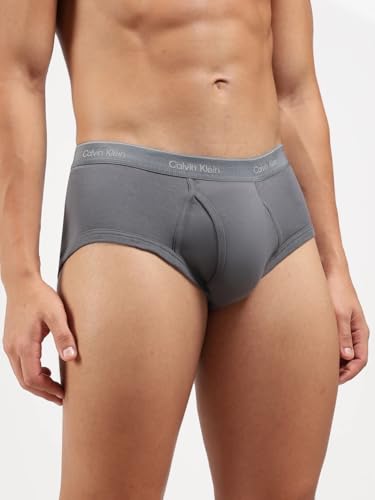 Image of Calvin Klein Underwear Multi Solid Mid Rise Briefs - Pack of 5
