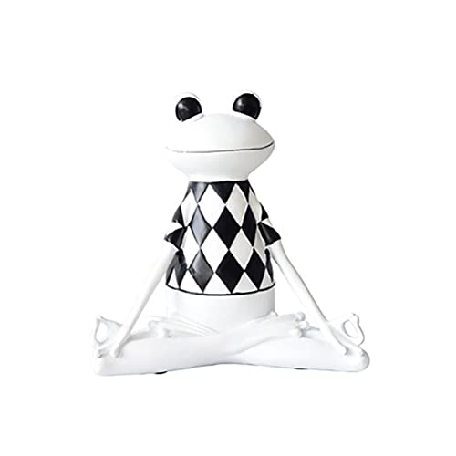 Edinber Meditation Frog Statue,Fairy Garden Frog ornament,Buddha Zen Yoga Frog Garden Figurine,Resin Frog Sculpture Animal Yoga Statue for Office Home Decor