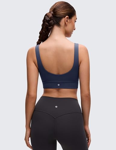 Image of CRZ YOGA Butterluxe U Back Sports Bras | Light Support, Removable Pads, Yoga, Extremely Soft, Longline, Scoop Neck, Wide Straps, for Women