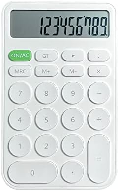 Cute Desk Accessories, Aesthetic Office Supplies, Benkaim White Desk Basic Calculator, Small Portable Standard Calculator, Handheld Desktop Calculator with Large LCD Display