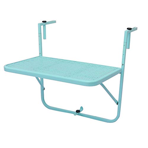 Preisvergleich Produktbild PENGFEI Wandtisch Klappbar Wandklapptisch Schreibtische Balkon Hängetisch Computerstand Badregal Eisenkunst Blumenstand, 5 Farben (Farbe : Blau, größe : 60X40cm)