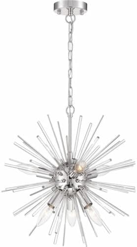Nuvo 60/6993 Cirrus Chandelier Polished Nickel Finish with Glass Rods, 8 Light