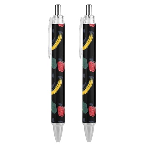 Bolígrafos de plátano Broccoli retráctiles de punta fina 0.5mm para oficina y escuela en pack de 4