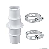 プールホースコネクタカップリングアダプタ 1-1/4インチまたは1-1/2インチアダプタパーツ ポータブル ホースクランプ2個付き, 12x3.8cm