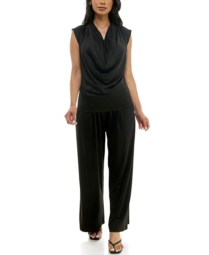 Zac & Rachel Women's Wide Leg Pull on Dty Knit Pant with Elastic Waist and Self Adjustable Tie Belt4