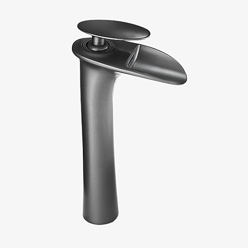 Robinets pour lavabo anti-éclaboussures avec mitigeur cascade gris