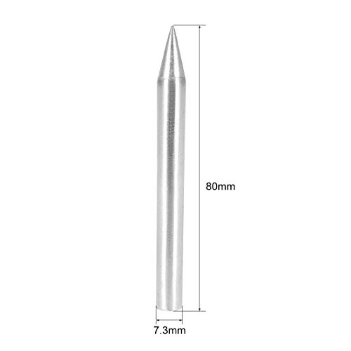 Image of uxcell 7.3x80mm Lead-free Soldering Iron Tip Replacement Solder Conical Tip Welding Equipment for Soldering Silver 100W 3pcs