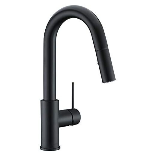 AguaStella AS59MB Matte Black Bar Faucet or Prep Kitchen Sink Faucet with Pull Down Sprayer and Single Handle