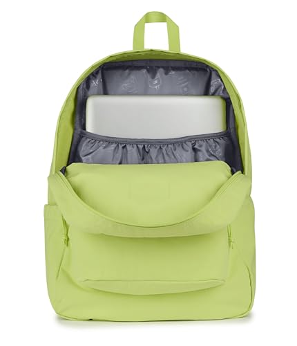 Image of JanSport Superbreak Plus FX Backpack - Work, Travel, or Laptop Bag with Water Bottle Pocket - Lime Citron