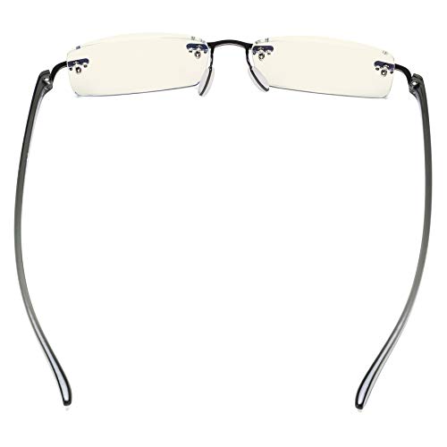 Image of CessBlu Computer Reading Glasses for Men Women Blue Light Filter Anti Glare UV Ray Protection Rimless Reader Eyeglasses