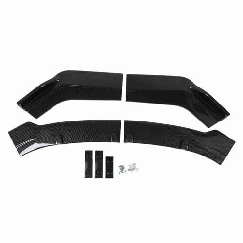 NDNCZDHC 4 Piece Bumper Lip Splitter Spoiler Carbon Fiber Pattern Rugged Front Bumper Lip Diffuser Universal for Car