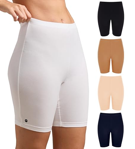 Image of URBAN ADVENTURE High Coverage Premium Cotton Spandex Mid Waist Elastane Stretch Shorties - Gym -Cycling Shorts /Tights for Women