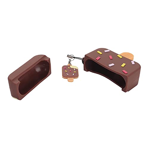 Image of Meyaar Silicone Case for Apple Airpods Pro 3 (2025) Cute Design for Airpods Pro 3 with Keychain Shockproof Protective Case Cover (Ice Cream (Brown))