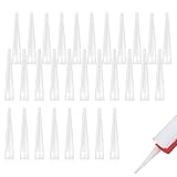50 Stück Kartuschenspitzen, Kartuschentüllen, Silikontüllen Ersatzspitzen, Abdichten Düsen Mit Runder öffnung, Weiß Tülle Silikonkartuschen, Silikon Spitzen, für Dichtungskappe Klebedichtmittel