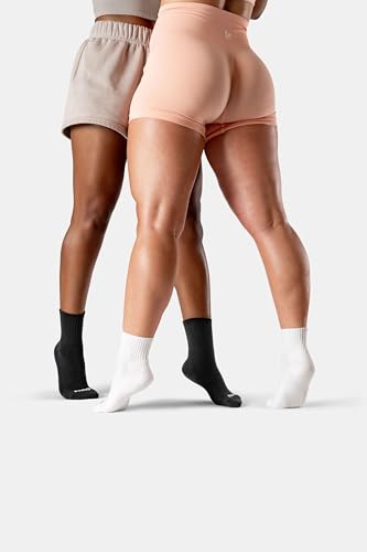 Kamo Fitness Daily 4-Pack – Women's Ankle Socks, Athletic Half Crew, Cotton Mid-Calf, Cushioned Sole, Seamless Toe, Size 5-94