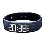 Eoixuqba アラーム付き腕時計,振動アラーム デジタルウォッチ 腕時計 | 静音 調整可能 スマートウォッチバンド クロック 旅行・スポーツ 男女兼用 子供 寝起き困難な方向け