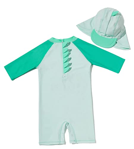 Image of Toddler Baby Boys Swimsuit One Piece Bathing Suit Rash Guard Swimwear UPF 50+ with Hat
