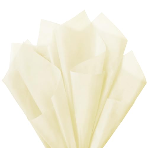 Image of 120 Sheets 20 inchX14 inch Tissue Paper for Gift Bags Wrapping, Art Tissue Paper Bulk for Weddings Birthday Party Crafts Decoration (Ivory)