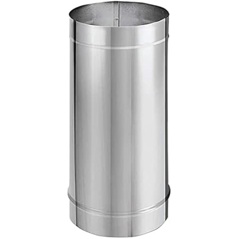 DuraVent DuraBlack 48 Inch x 6 Inch Stainless Steel Single Wall Wood Burning Stove Pipe Connector to Vent Smoke and Exhaust, Silver Cover