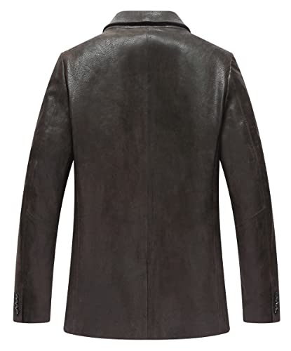 Image of FLAVOR Men's Real Leather Blazer Classic Leather Jacket