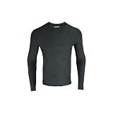easy casuals Maglietta sportiva da uomo a maniche lunghe ad asciugatura rapida: traspirante, elastica, leggera, resistente all'usura, Colorante spaziale nero, M