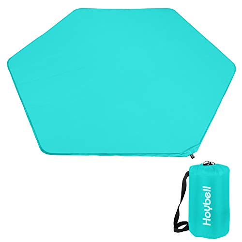Image of Hexagon Playpen Mat, Compatible with Summer Pop 'N Play Playard, Self Inflating Playpen Mat Pad, Portable and Comfortable Play Yard Mat with Carry Case - Blue