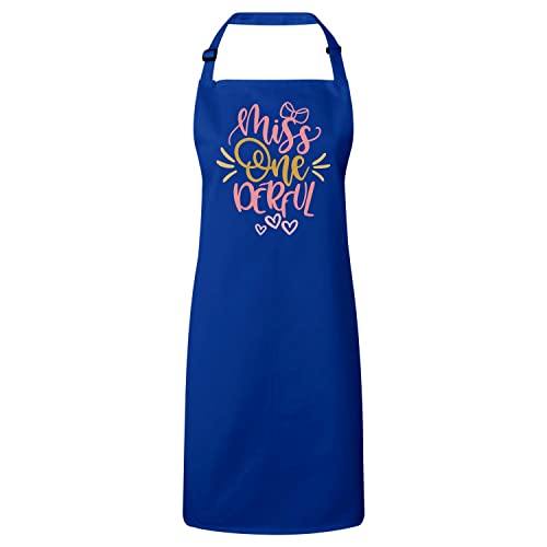 Tablier cuisine bleu de qualité premium : le chic d'une calligraphie merveilleuse pour maman