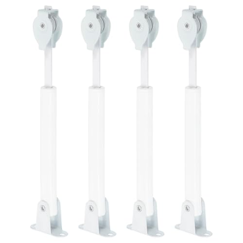 sourcing map 4 tensores universales de cable con resorte, poleas de varilla de tensión de cuerda de metal, barra de tensión ajustable para trabillas de cable y cortinas verticales