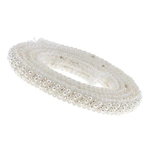 1 Yard Beaded Lace Trims Sewing Applique Ribbon Embellishments Embroidered Wedding Dress Decor Crafts White, 1 Yard Deft And Attractive #TOP24
