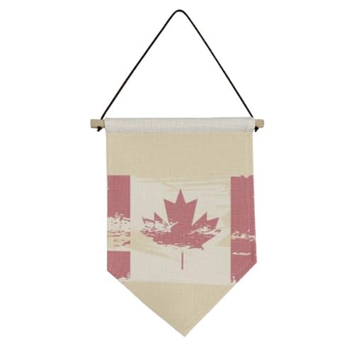 Drapeau canadien mural en toile avec feuille d'érable pour décoration intérieure