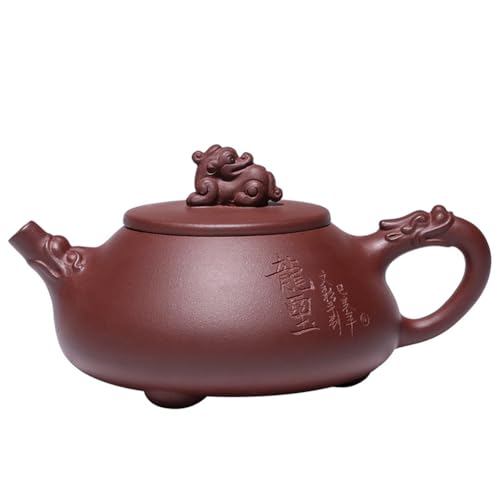 Image of Teapot 8.5Oz Chinese Zisha Clay Tea Pot Handmade Ceramic Shipiao Pottery Purple Mud Kungfu Kettle Filter Loose Puer