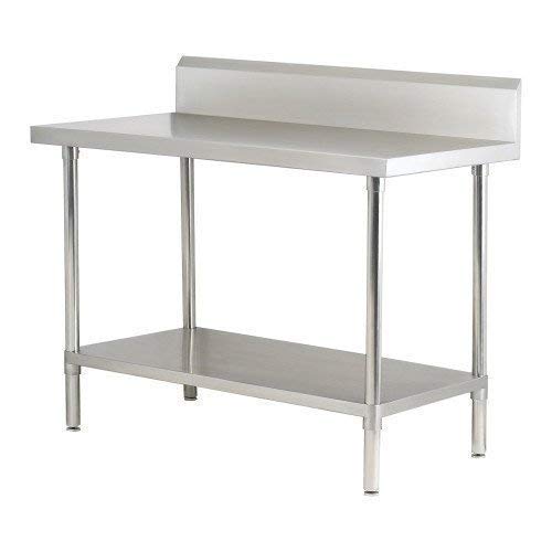 DG DEXAGLOBAL Stainless Steel Work Table with Under Shelf & Back Splash- 1207x700x850 mm LBH