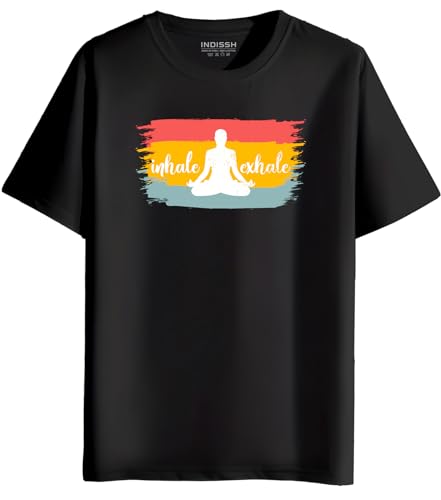 Image of INDISSH Women's Regular Fit Half-Sleeves YOGA22 Themed Garphic Printed Tshirt|Regular Wear T-Shirt for Women's| Pack of 1 T-Shirt|