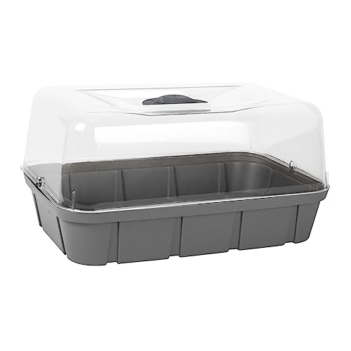 EDA - Mini Invernadero de Cultivo de 5,7 litros - Talla M - 38 x 25,5 x 19 cm - Gris Antracita