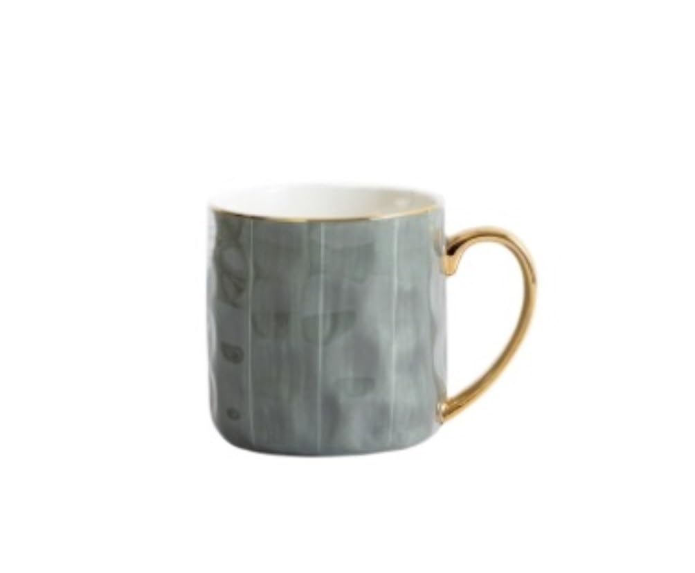 Tasse Kaffeebecher Tassen Hochfarbige Keramiktasse Bürokaffeetasse Milchtasse Paar Wassertasse Multifunktionstasse Grau Gestreift Teetasse Kaffeetassen (Color : B, Size : 300ml)