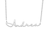 SexyMandala Cursive Name Necklace Personalized Customized 925 Sterling Silver Nameplate Pendant Jewelry Gift for Men Women