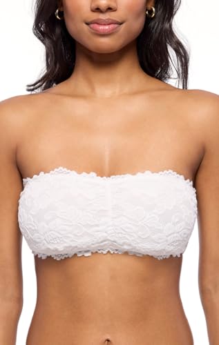 JENNY JEN Women's Amber Bandeau Bra with Adjustable Straps, Unpadded & Unlined Wireless Tube Top Bralette, Everyday Lingerie