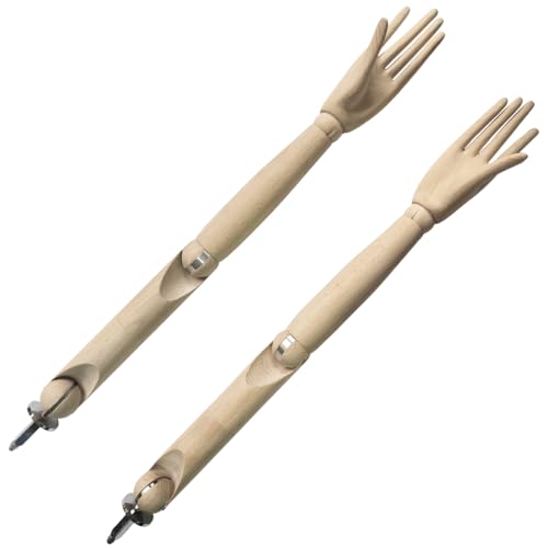 ELMANICHIQUINODEKUKIN Wooden Mannequin arms with Wood Sculpted Hands, Mannequin Display arms (Female)