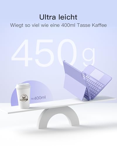 Inateck Hülle mit Tastatur für iPad 11(A16)/10. Gen, Ultraleicht 450g – Ansicht 3