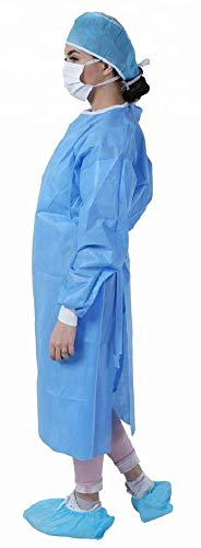 image for Millennium Disposable Protective Isolation Gown with Elastic Cuff,Late