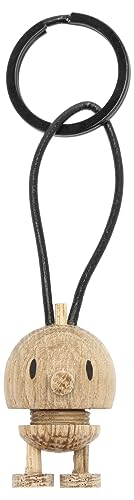 Hoptimist Schlüsselanhänger Glücksbringer & Schlüsselring mit Bumble Eiche Tolles Geschenk für Frauen und Männer Raw Oak Höhe 3 cm
