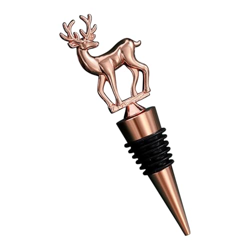 Ciervo para botellas de vino, tapón de vino de ciervo, tapón reutilizable para botellas de champán, tapón de corcho para boda, cumpleaños, Acción de Gracias, bar, fiesta