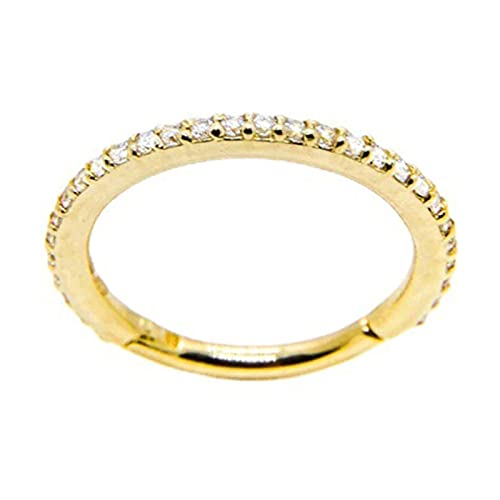 Dsnyu Aro Nariz Pequeño, 16G Piercing Nariz Plata de Ley con Circonita, CirculoPirsings Nariz Fino Aros Oro