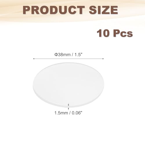 PATIKIL Runde Feste Silikonfolie 10 Stück 38mm Außendurchmesser x 1.5mm Dicke Runde Silikondichtung Puffer Pads Für Heimwerk Industrie Anti-Vibration Rutsch Dichtung Transparent
