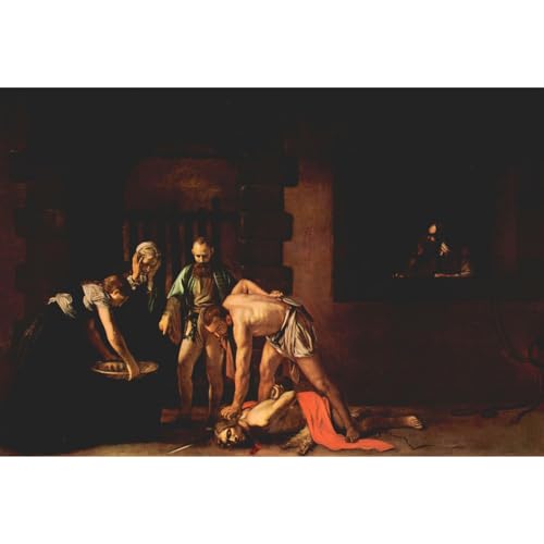 Toile roulée La décapitation de Jean-Baptiste Caravage 76 cm